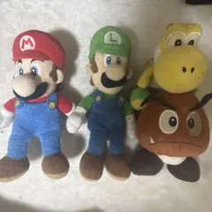 【スーパーマリオ】ぬいぐるみ 4体セット マリオ ルイージ クリボー ヨッシーのサムネイル