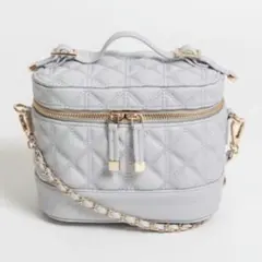 【RANDA】キルティング2WAYバニティバッグ　ライトグレー