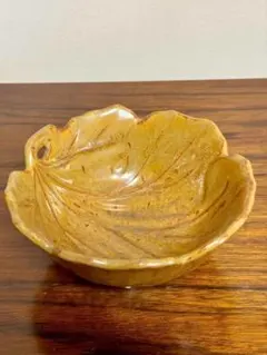 【新品未使用！】茶道具　菓子器　抹茶　御椀　皿　工芸品　陶芸　木の葉