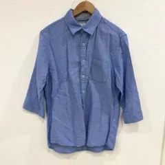 ikka リネン　麻綿　七分袖シャツのサムネイル