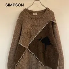 【シンプソン】ニット オーストラリア カンガルー ブラウン 90s 古着のサムネイル