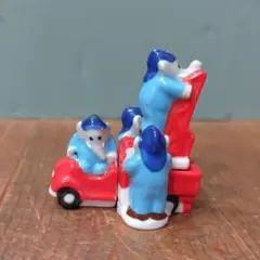 フェーブ　ぞうのババール消防士シリーズ　梯子車セット　フランス雑貨　陶器置物
