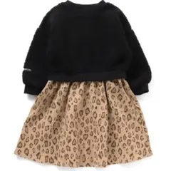 〈新品未使用〉BREEZ タグなし　ボアドッキングワンピース　ブラック　140