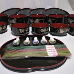 桂由美　漆器 椀 盆 箸 箸置き セットのサムネイル