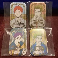 ハイキュー　スクエア缶バッジ　木兎光太郎　赤葦京治　セブンネット限定　4点セット