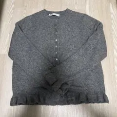 zara フリルカーディガン