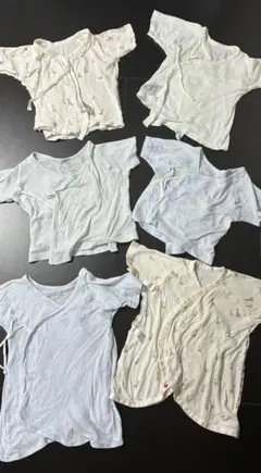 水色 Vネック コンビ肌着 6枚セット
