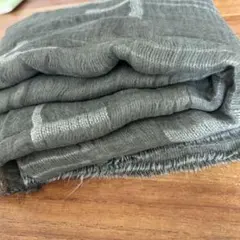 柔らかい　インド綿　モスグリーン　大判ストールに