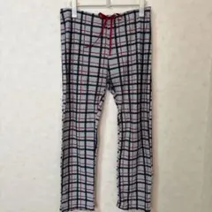 ⭐️エヌワイアンドカンパニー チェック柄 ストレートパンツL 灰 ルームウェア
