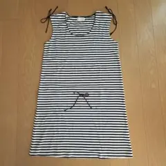 ボーダー柄 ノースリーブ チュニック リボン付きのサムネイル