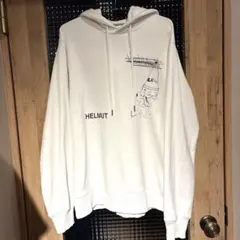 HELMUT LANG ヘルムートラングホワイト白フード付パーカートレーナーのサムネイル