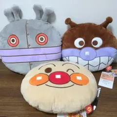 アンパンマン＆バイキンマン＆ダダンダン　顔型クッション（３種セット）