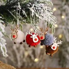 クリスマス　ツリー　Xmas リース　オーナメント　トナカイ 4個セット