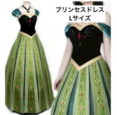 アナ風 プリンセスドレス コスプレ 発表会 パーティー 大人用サイズL(XX2)