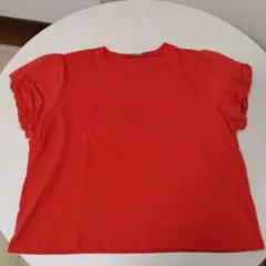 ZARA フリル袖 オレンジ Tシャツ L