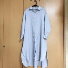 ケルシャンス【L】ロングシャツワンピース　グレー　きれいめ