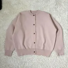 V342/美品 ABYTS バックロゴカーディガン Vネック 刺繍 1 ピンク V342/美品 ABYTS バックロゴカーディガン Vネック 刺繍 1 ピンク