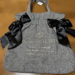 Maison de FLEUR 黒の千鳥格子黒リボン