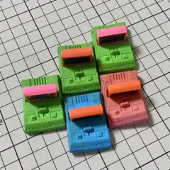 昭和レトロ ファミコン型 消しゴム 5個セット カセット交換式 当時物 レア