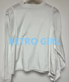 レトロガール 白長袖シャツ シアー