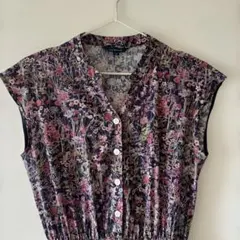 トリーバーチ ジジ シルクシャツワンピース 9 美品 総柄 ひざ丈ドレス