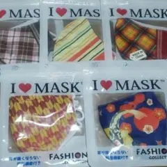 I LOVE MASK ファッションマスク 5枚セット O