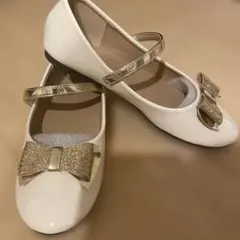 SHEIN ホワイトリボン付きフォーマルシューズ22.0cm