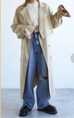 【値下げしました！】wclosetトレンチジャケット&ロングジレセット　エクリュ