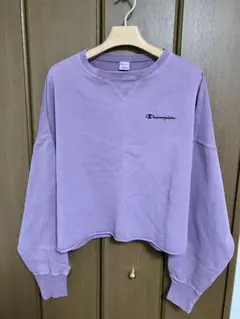 チャンピオン　ローズバッド　スウェット　トレーナー　古着　製品染　紫