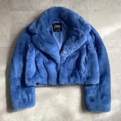 ZARA ショート丈　フェイクファージャケット　美品　ポケットあり