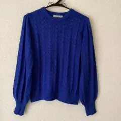 ニット　セーター　ブルー