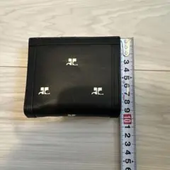 courrèges 黒 レザー 二つ折り財布のサムネイル