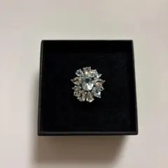 鑑別書付】タンザナイト パラジウムシルバー950 花モチーフ リング 