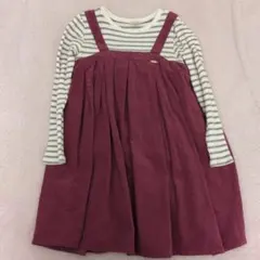 【120cm】プティマイン コーデュロイ ワンピース