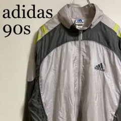90s アディダス ナイロンジャケット トラックジャケット 刺繍ロゴ USA古着