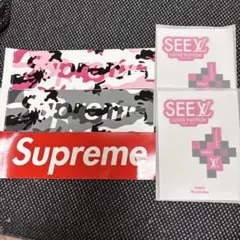 supreme ボックスロゴステッカー 迷彩 カモフラ 全種類4枚セット売り