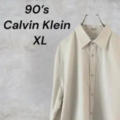 【90sヴィンテージ】カルバンクライン ストライプシャツ XL