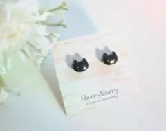 黒猫ちゃんのシンプルピアス★