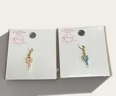 ちいかわパーク　ミニキャラチャーム　ハチワレ　さすまた　ピンク　2個セット　新品