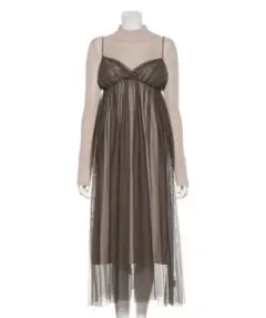 SNIDEL キャミレイヤードニットワンピース　チュールキャミ×ニットワンピース