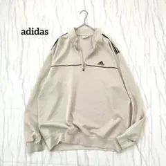 アディダス ブランドマーク入りハーフジッププルオーバー ジャージ大きめXLメンズ