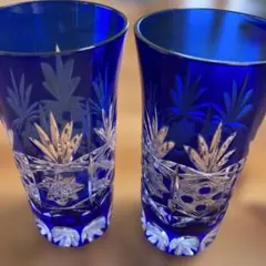 江戸切子　一口ビールグラス　冷酒 2個セット