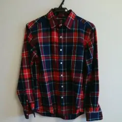 SHIPSネルシャツ（赤／紺）　Sサイズ