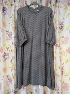 fu-ai ドット柄 グレー ワンピース フリーサイズ