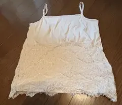 Feroux オンワード樫山　ホワイト レースキャミソール　M