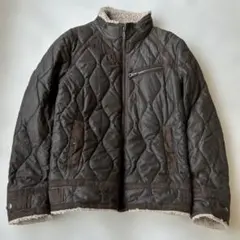 IKKa キルティング ジャケット ブルゾン ボア ブラウン メンズ 2L