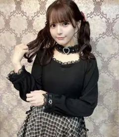 ROJITA ハートバックルチョーカーテレコトップス ブラックのサムネイル