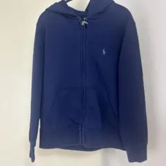 【クリーニング済】ポロ ラルフローレン ジップアップパーカー ネイビー 140