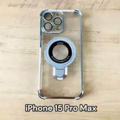 iPhone15promax シルバー メッキ クリアケース レンズ フルカバー