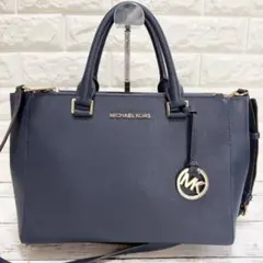 MICHAEL KORS 2WAY ハンドバッグ ネイビー ショルダー